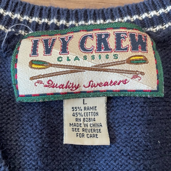 Vintage Ivy Crew Navy Sweater Vest - Picture 2 of 6